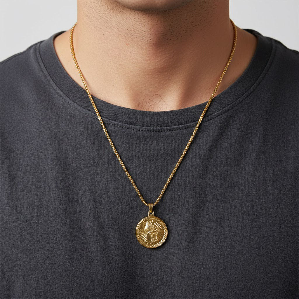 Hanuman Ji Gada Pendant Gold Plated Premium IGP Coating
