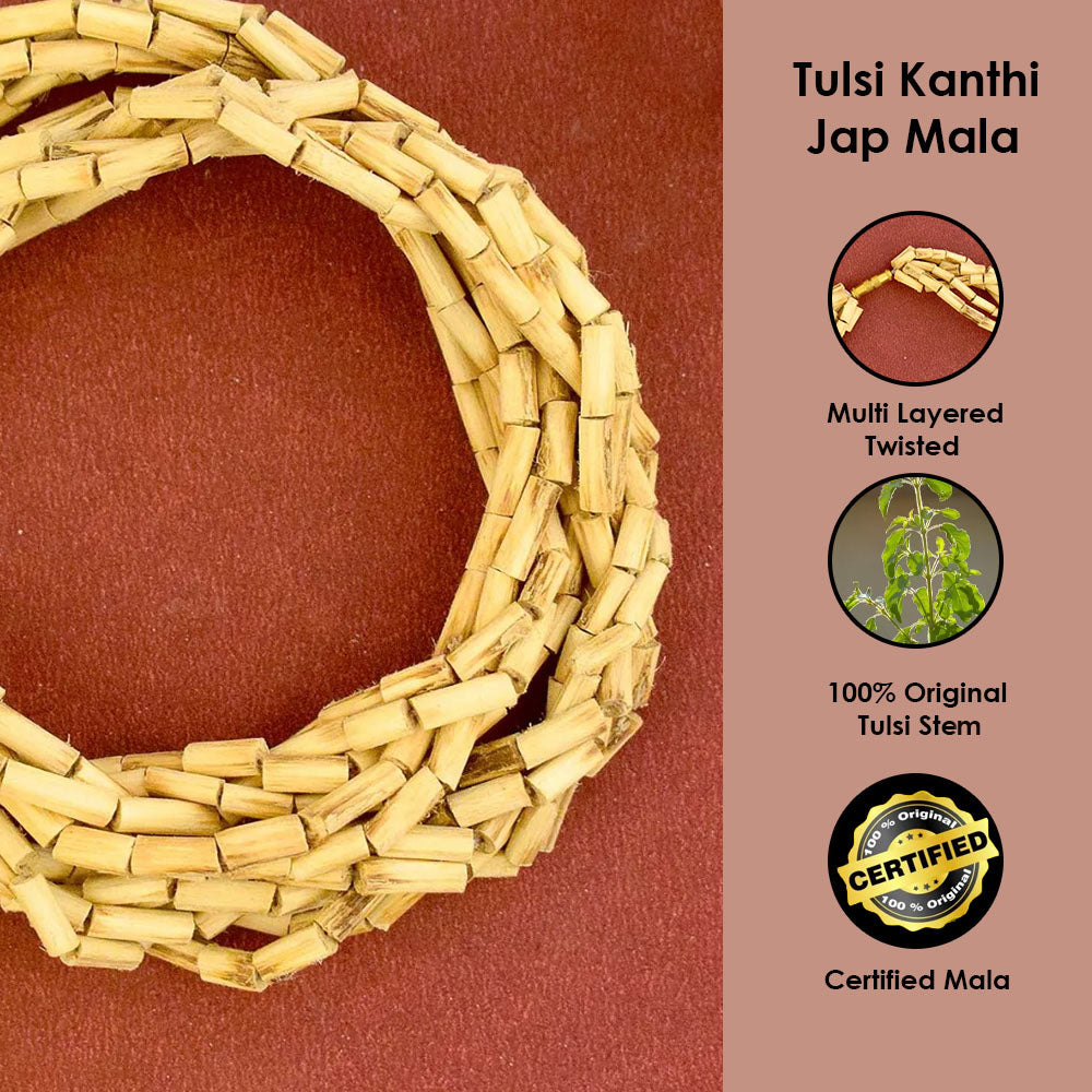 Multi Layer Twisted Tulsi Kanthi Mala 100% Original