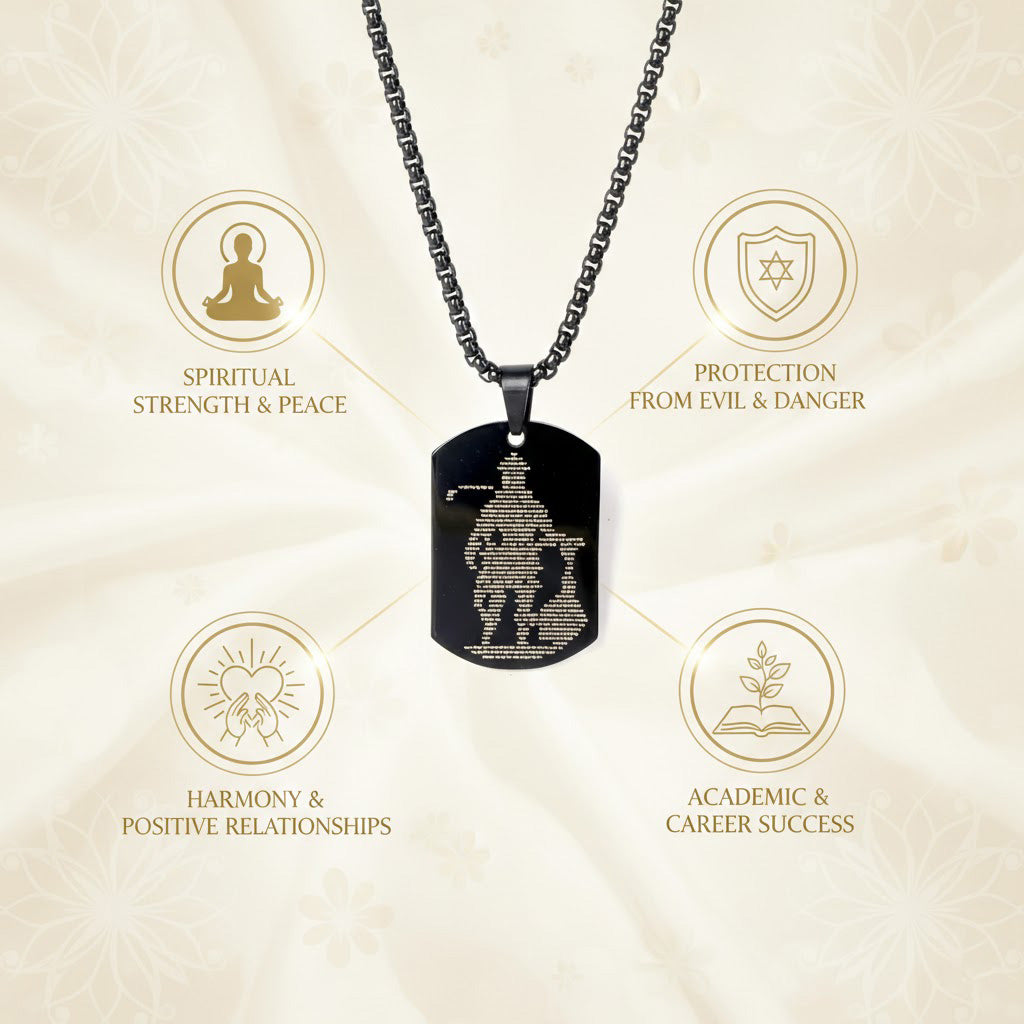 Raw Pyrite, Rose Quartz & Black Obsidian Bracelet Combo with Hanuman Chalisa Pendant