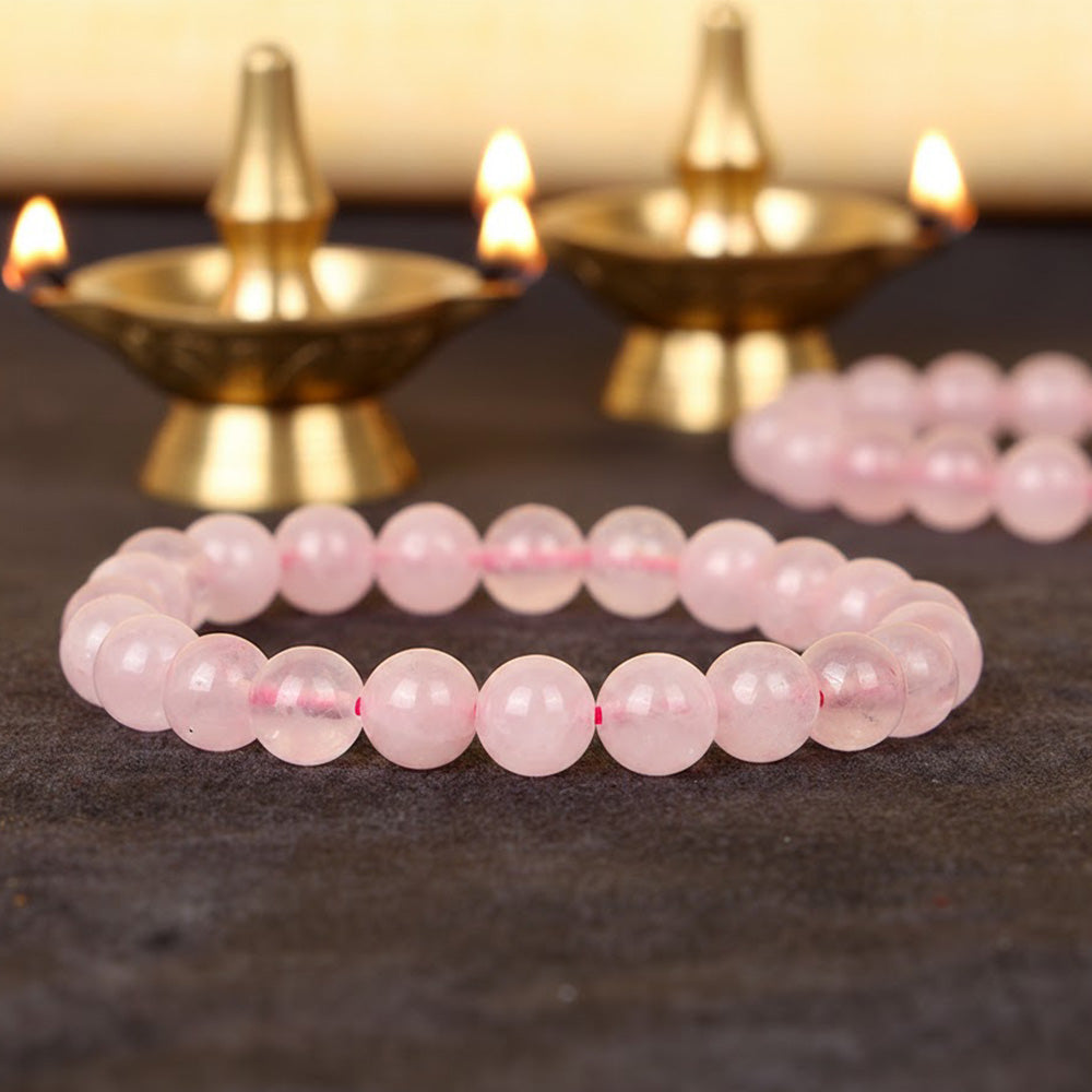 Raw Pyrite, Rose Quartz & Black Obsidian Bracelet Combo with Hanuman Chalisa Pendant