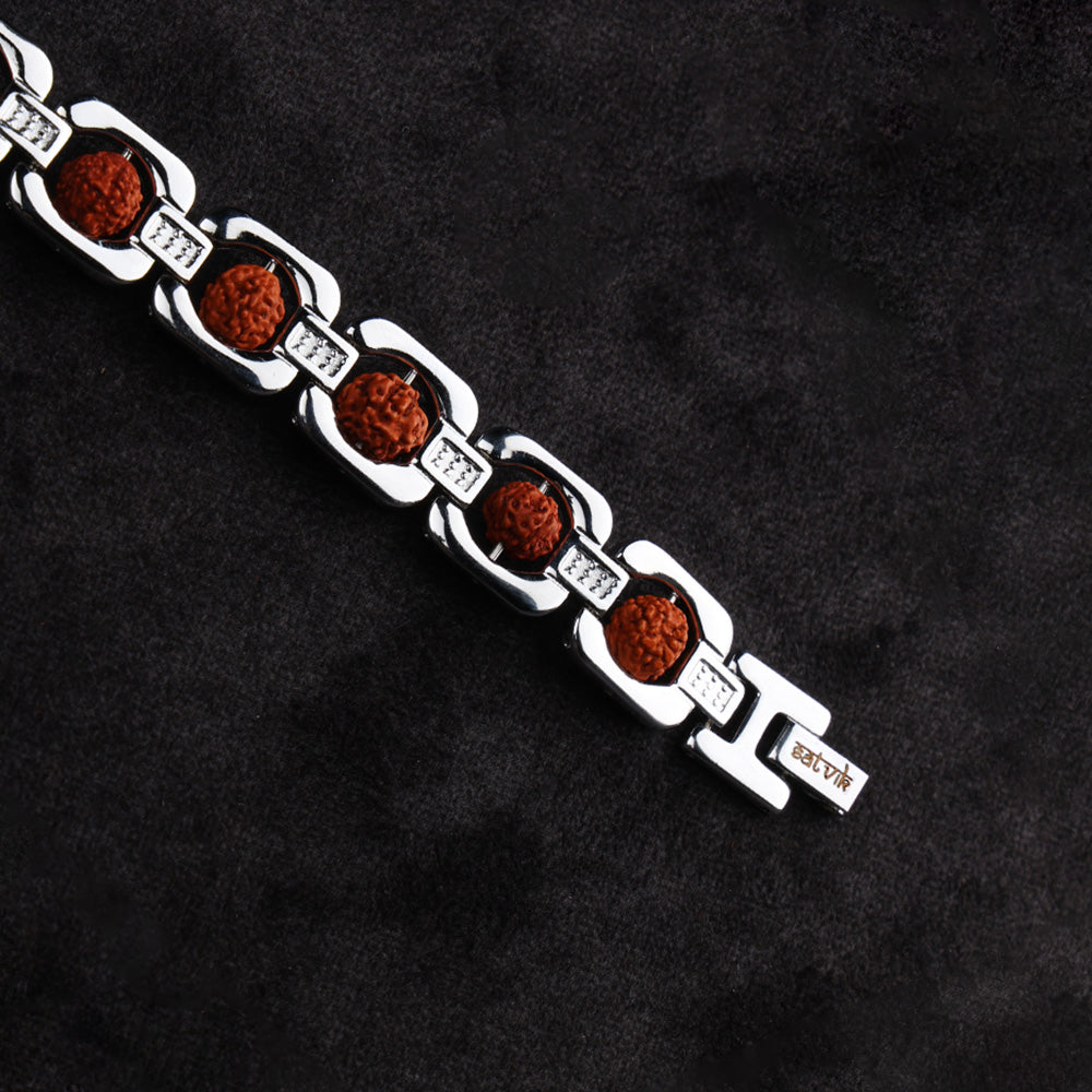 Silver Plated Rudraksha Bracelet Premium IGP Spiritual Wear
