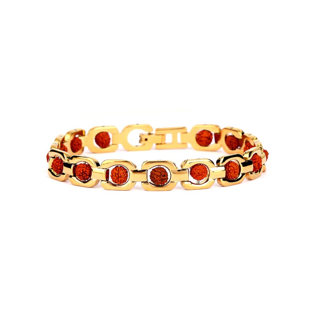 Rudraksha Gold Plated SQ IGP Bracelet โ Unisex Spiritual Wear