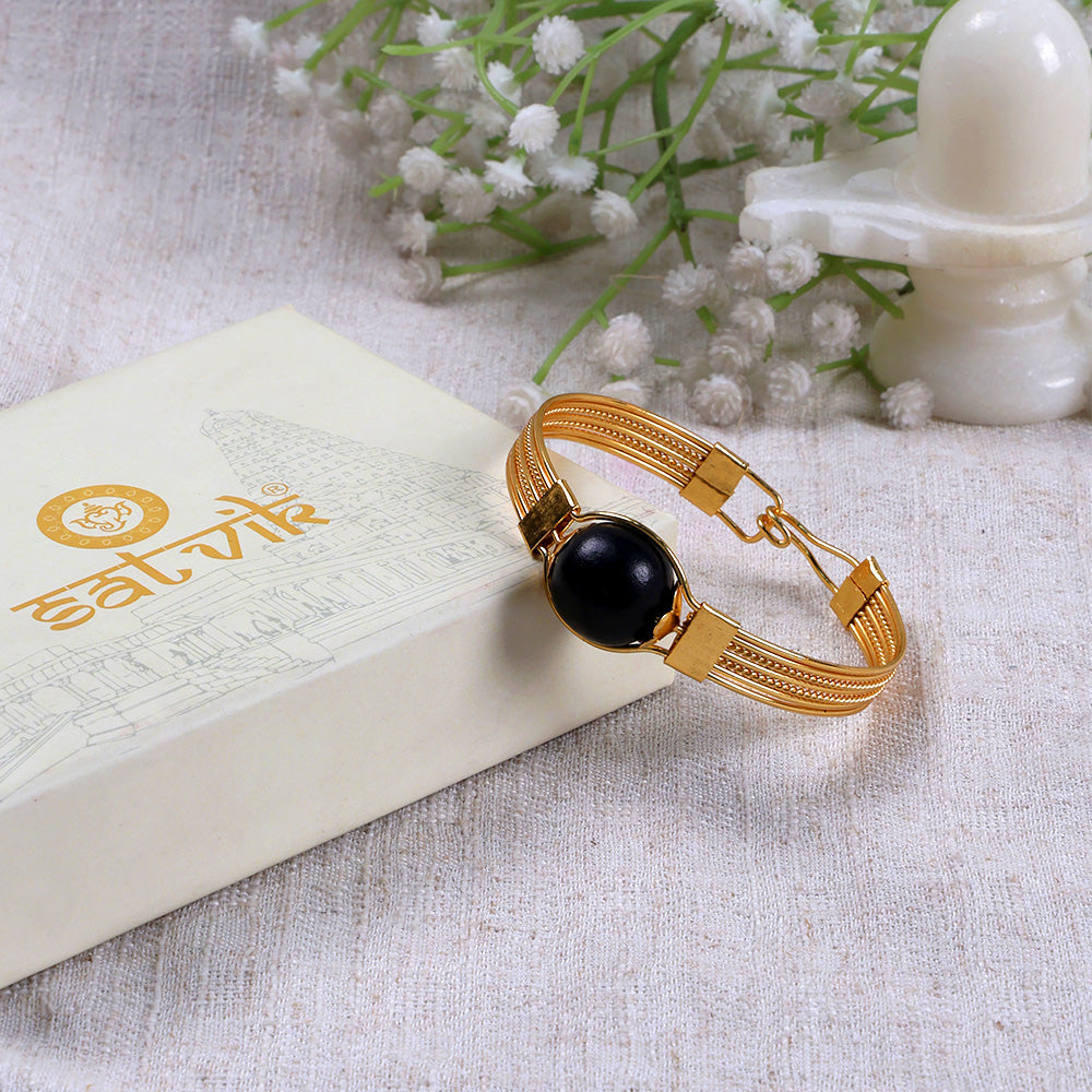 Ebony Wood Karungali Gold Plated Kada Authentic Spiritual Wear