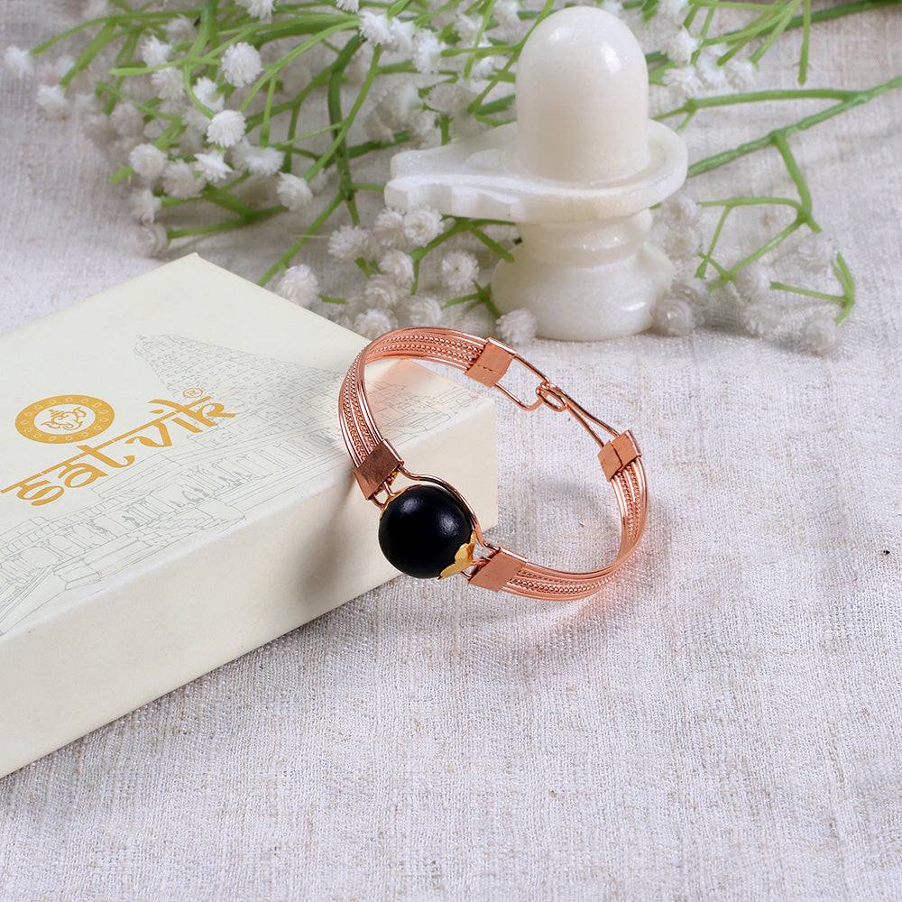 Ebony Wood Karungali Copper Plated Kada Authentic Spiritual Wear
