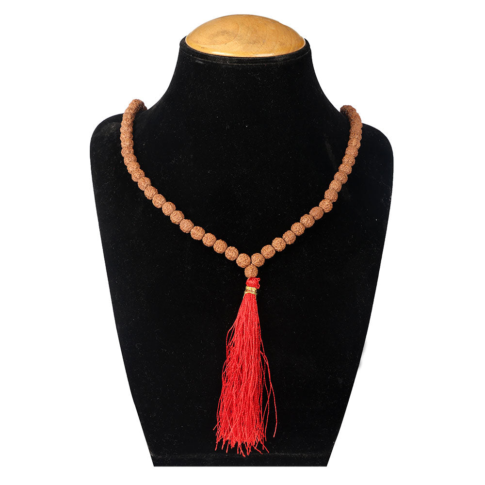 5 Mukhi Pathariya Rudraksh Mala 108 Beads 8mm