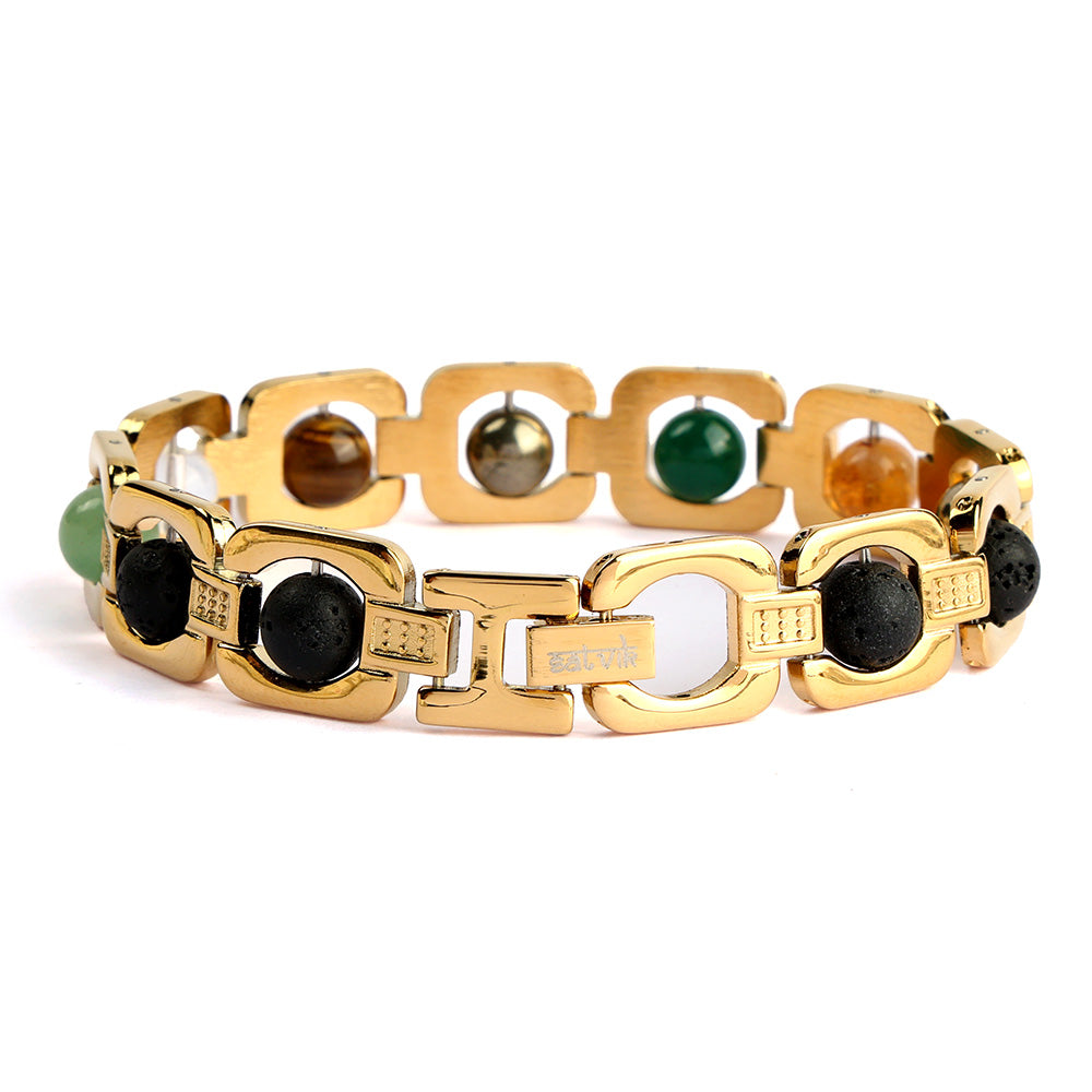 Gold Plated Dhanyog Bracelet Unisex Spiritual Wear