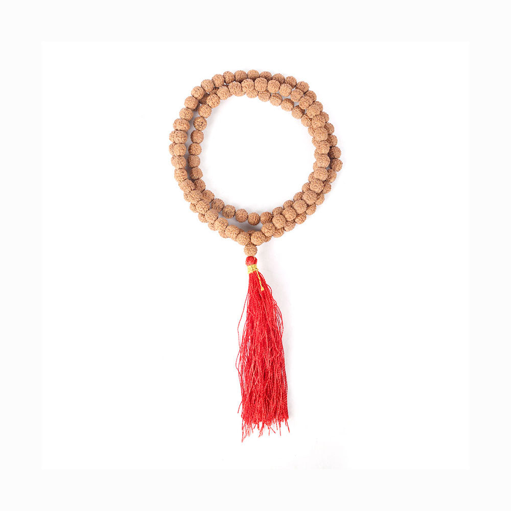 5 Mukhi Pathariya Rudraksha Mala 108 Beads 6mm
