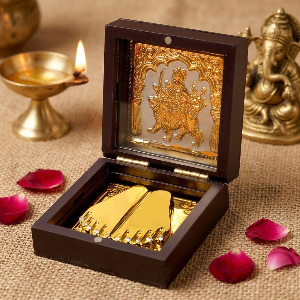 Jai Mata Di Charan Paduka Box - Small