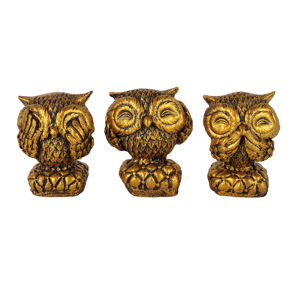 3 Wise Owls Home Decor Figurines Set