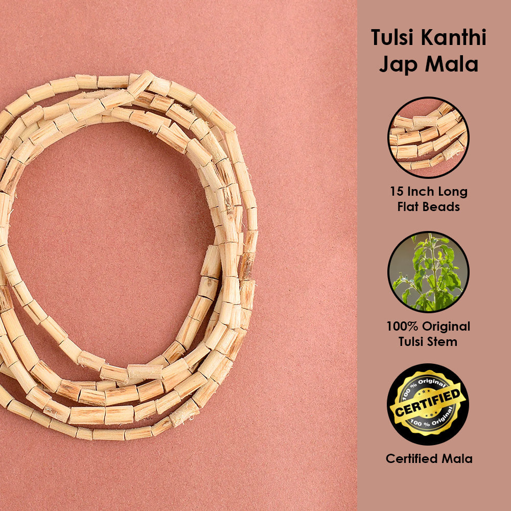 100% Original Tulsi Kanthi Small Flat Beads Mala