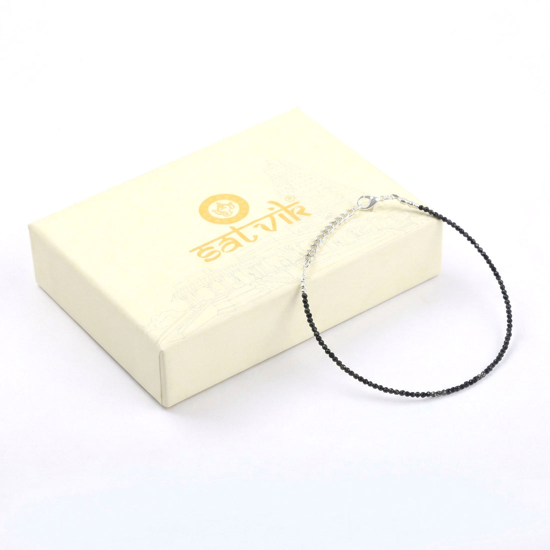 Black Onyx Anklet Stylish Spiritual Wear