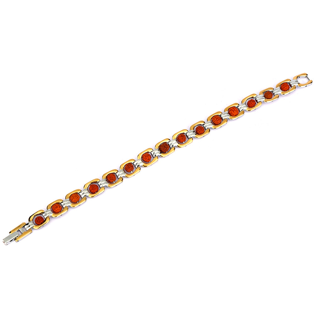 SQ Rudraksha Two Tone Bracelet – Gold & Silver Spiritual Wear