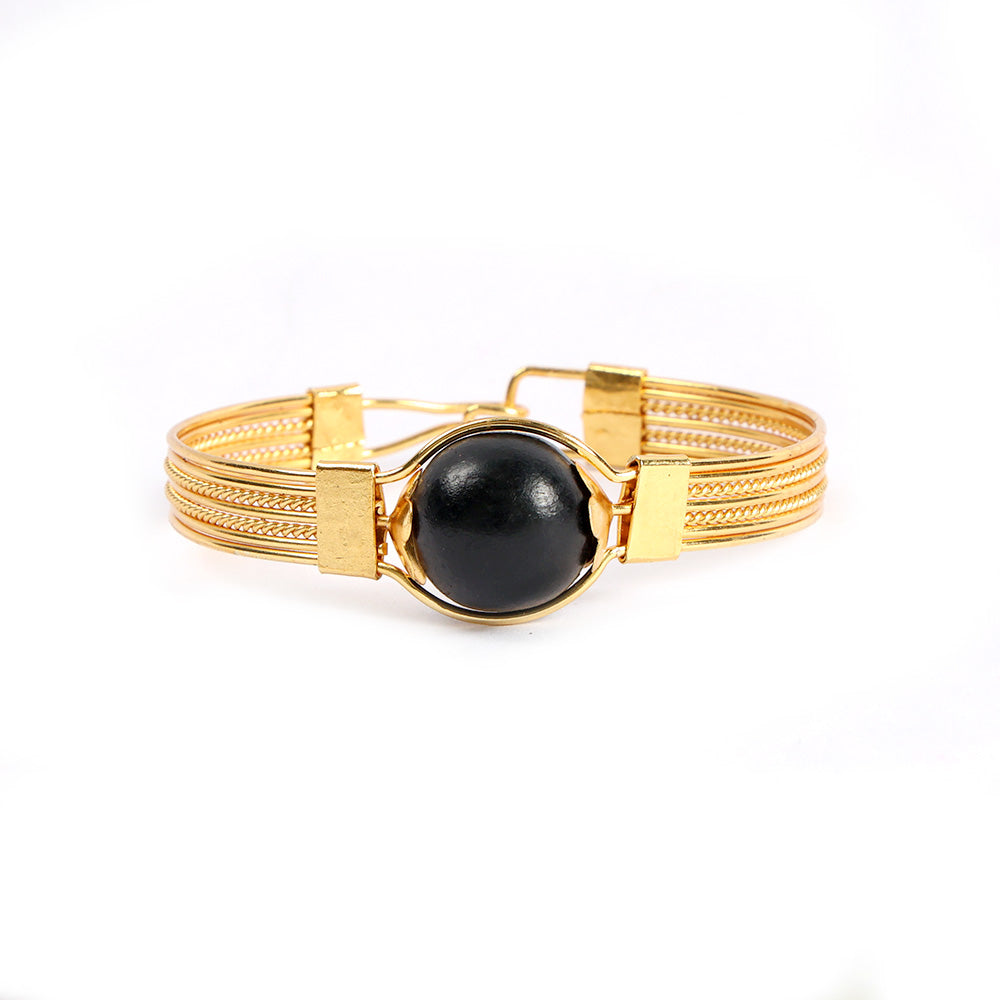 Ebony Wood Karungali Gold Plated Kada Authentic Spiritual Wear