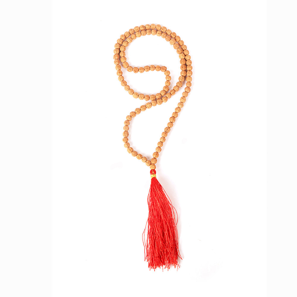 5 Mukhi Pathariya Rudraksha Mala 108 Beads 6mm