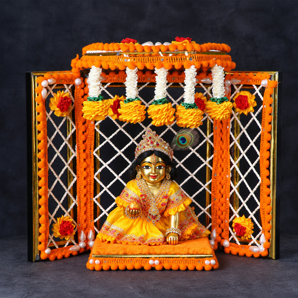Traditional Handcrafted Deity Idol Background Phool Bangla