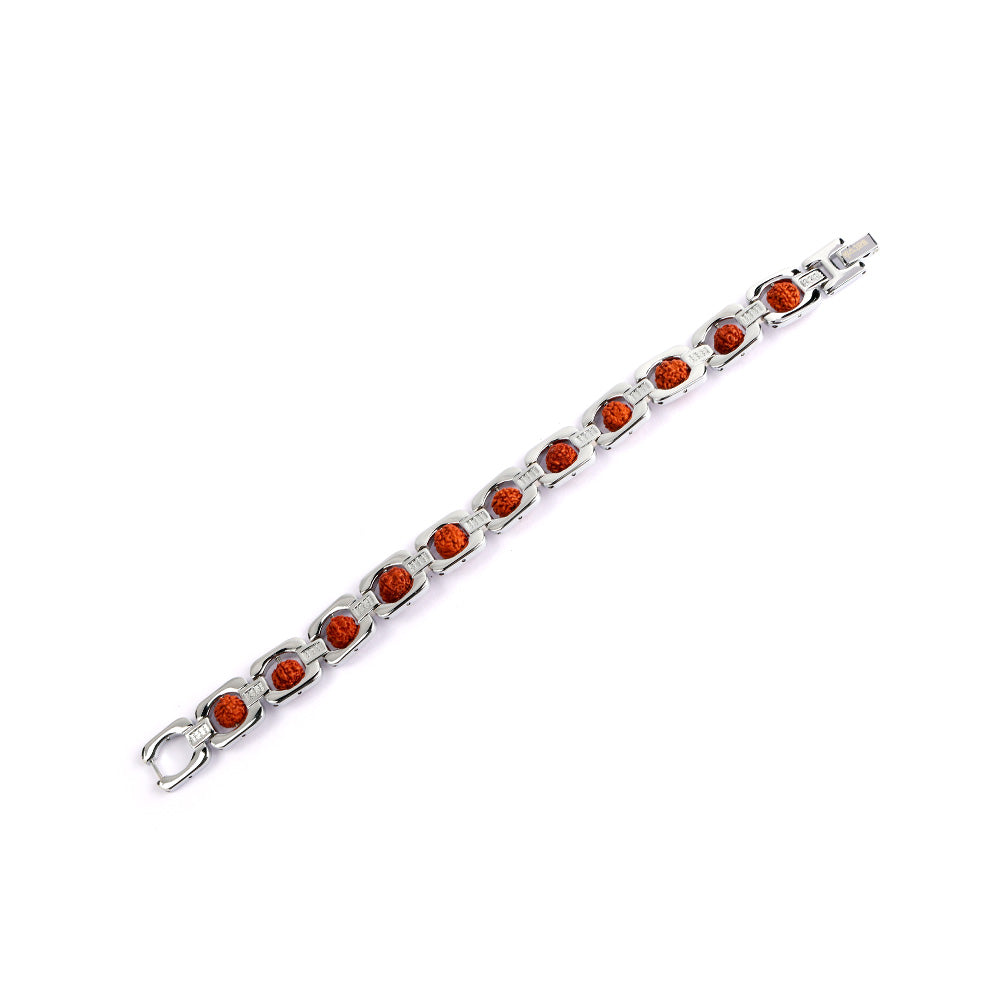 Silver Plated Rudraksha Bracelet Premium IGP Spiritual Wear