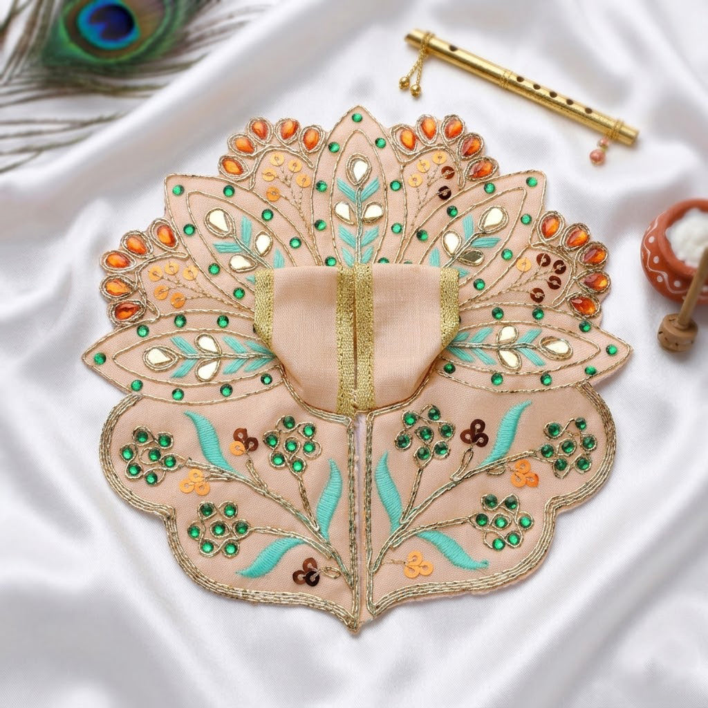Size No.2 Traditional Zari Work Indian Laddu Gopal Dress