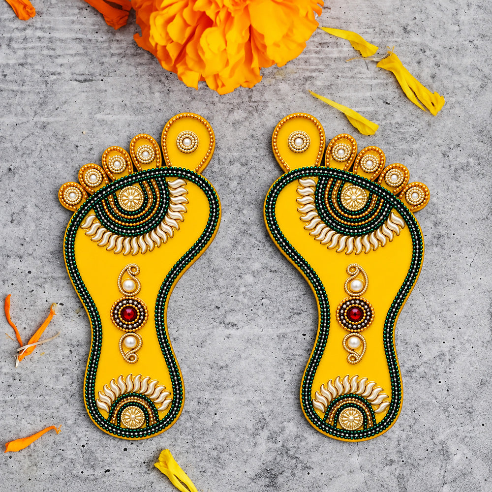 Auspicious Lakshmi Sacred Charan Paduka Wall Sticker