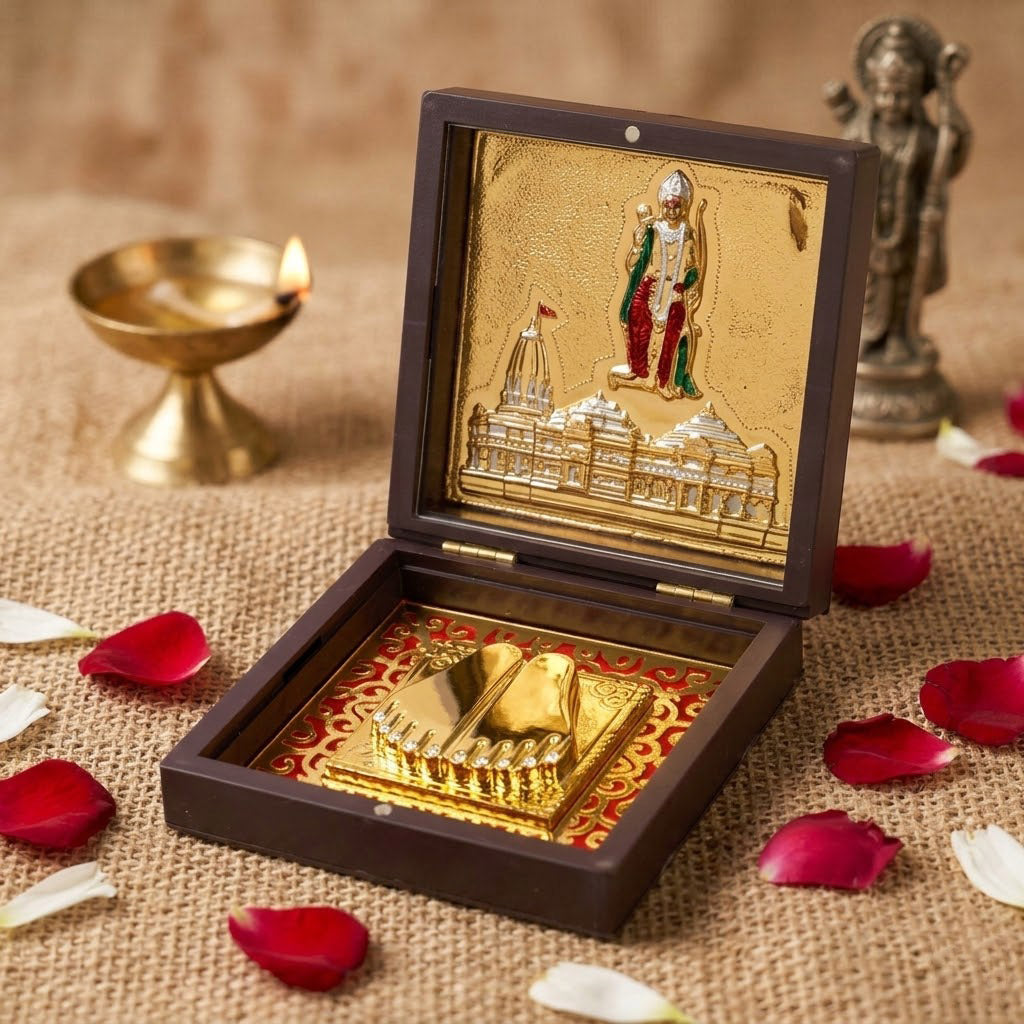 Ayodhyapati Shree Ram Charan Paduka Box - Medium