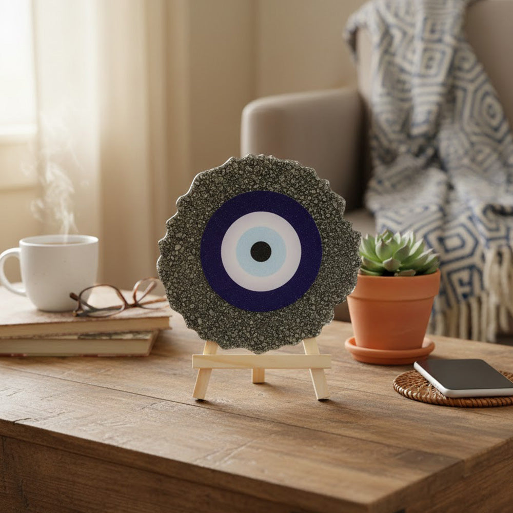 Pyrite Evil Eye Frame Stand Spiritual Protection Tool