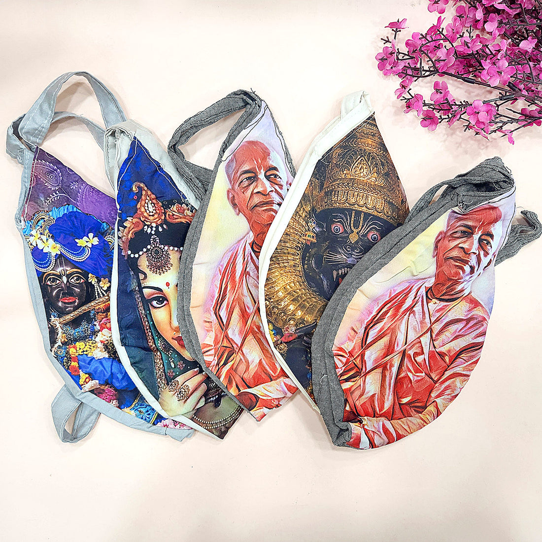 A.C. Bhaktivedanta Swami Prabhupada Cotton Jaap Mala Bag (Assorted Colors)