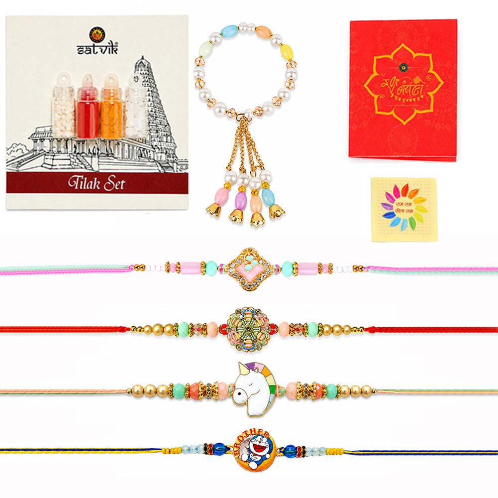 Handcrafted Family Rakhi Combo (Set of 5)
