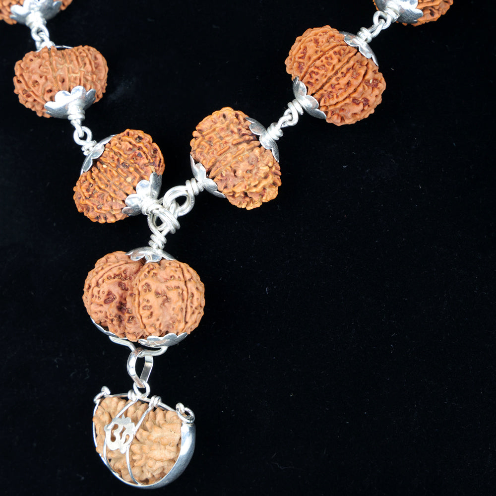 Siddha Mala with 1 Mukhi Half Moon (Silver Chain, Nepal Collector)