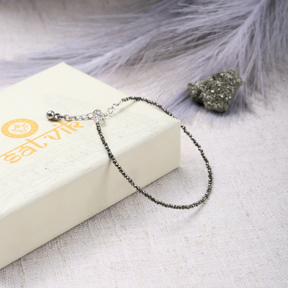 Raw Pyrite Bracelet & Anklet Combo | Wealth Attraction & Prosperity Energy