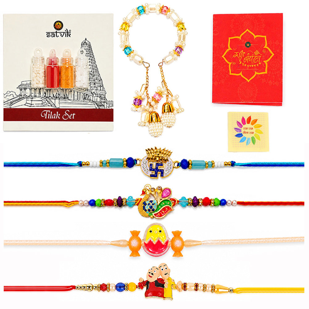Handcrafted Family Rakhi Combo (Set of 5)