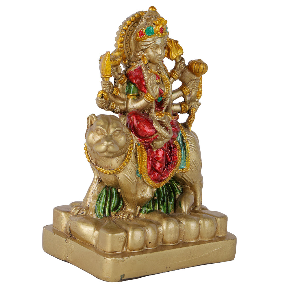 Premium Gold & Crimson Maa Durga Resin Statue