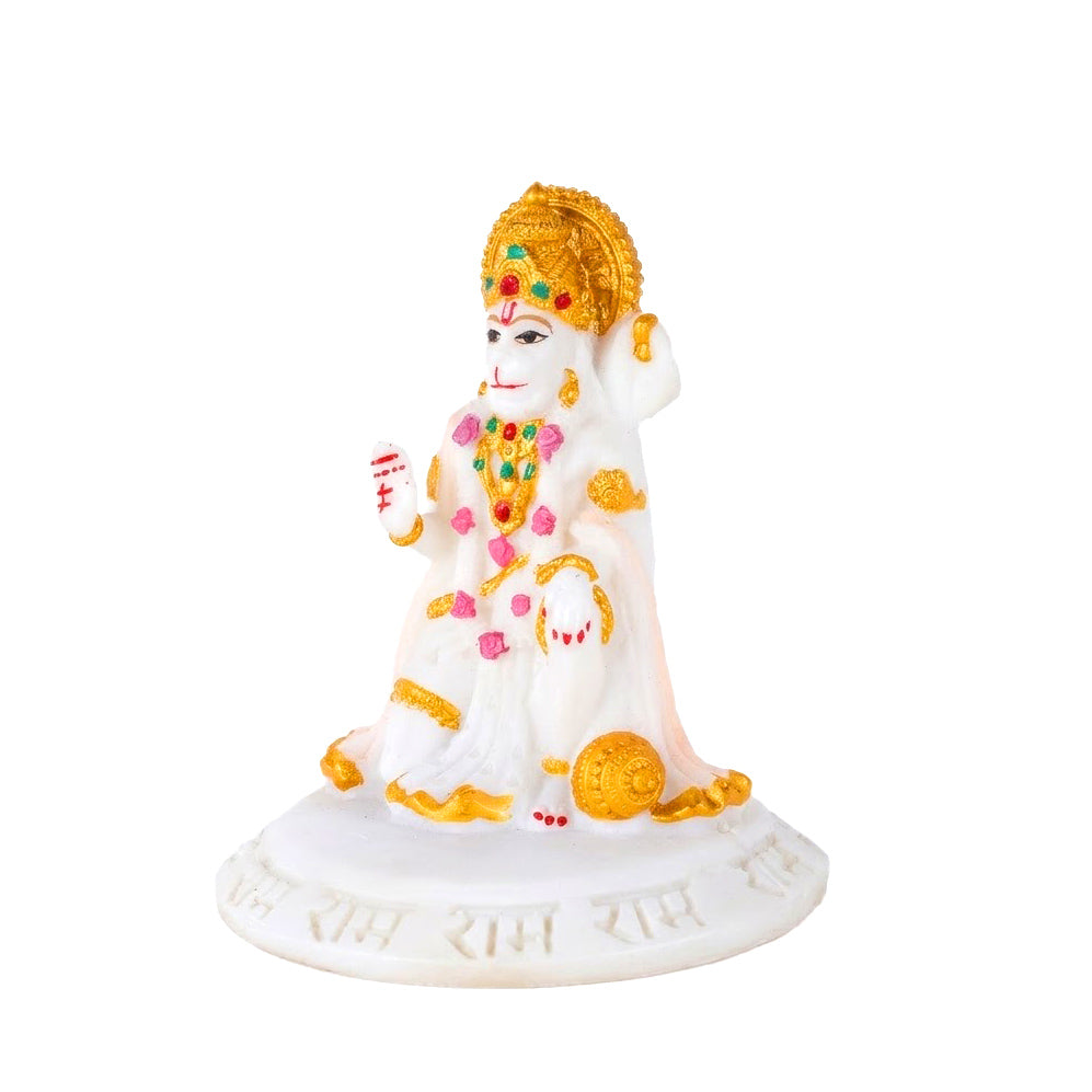 Premium White Marble Dust Hanuman Ji Statue