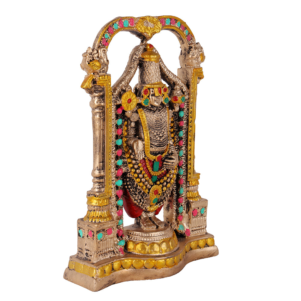 Premium Antique Gold Tirupati Balaji Resin Statue