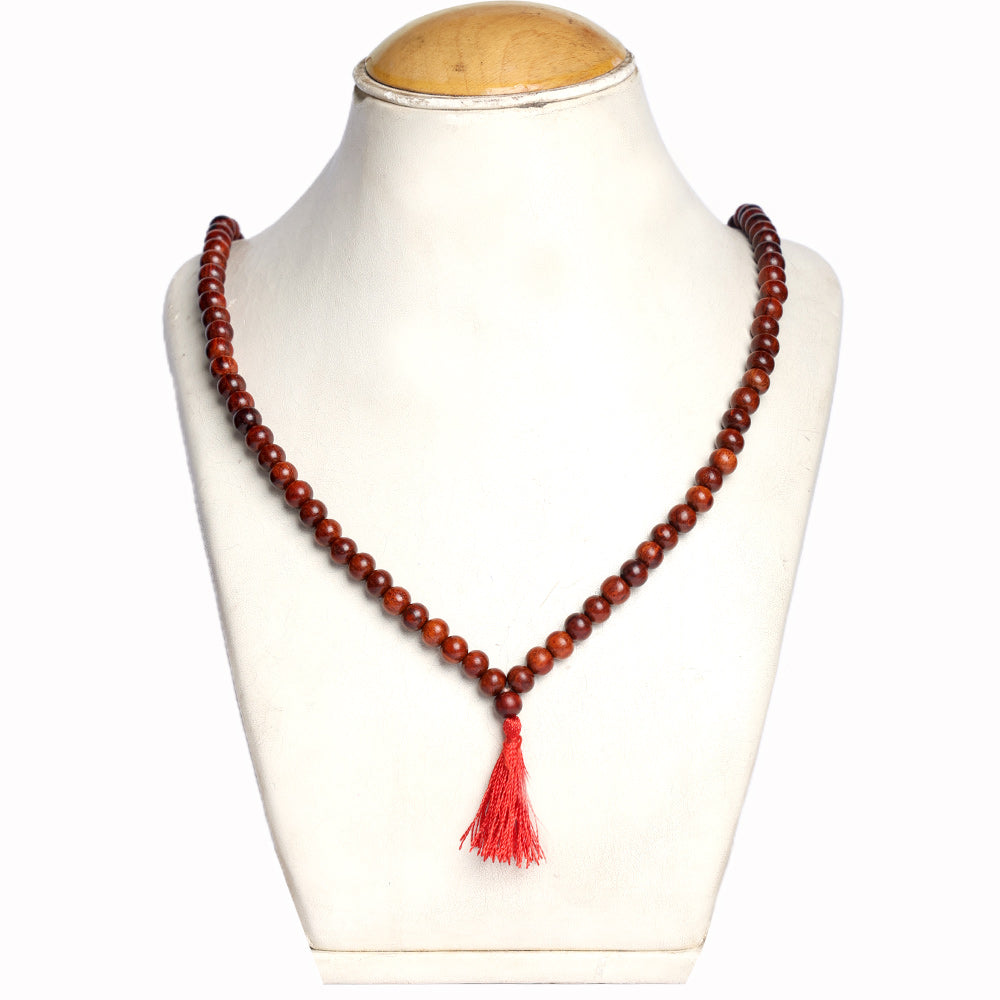 Certified 8mm 100% Original Authentic Pure Red Sandalwood Jap Mala (Thread)