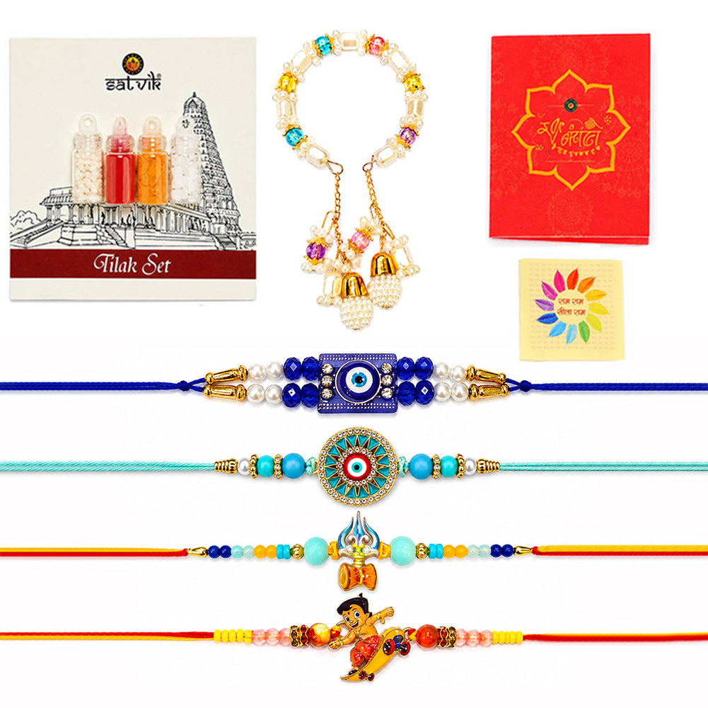Authentic All-in-One Rakhi Combo (Set for 5)