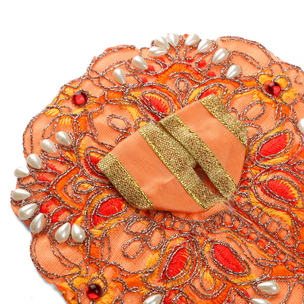 Size 1 Premium Hand Embroidered Orange Laddu Gopal Dress