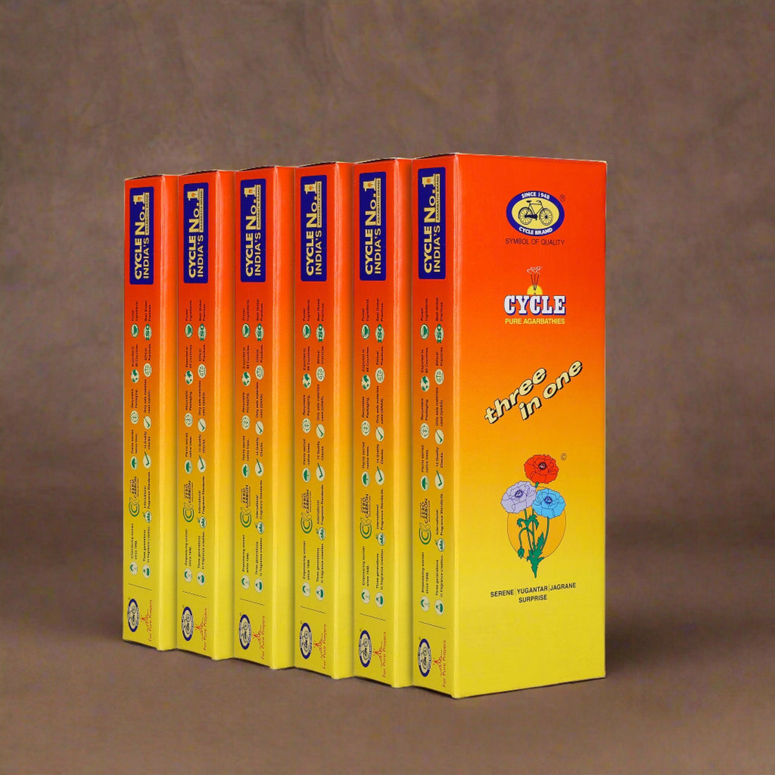 Three in One Agarbatti Combo - Pack of 6