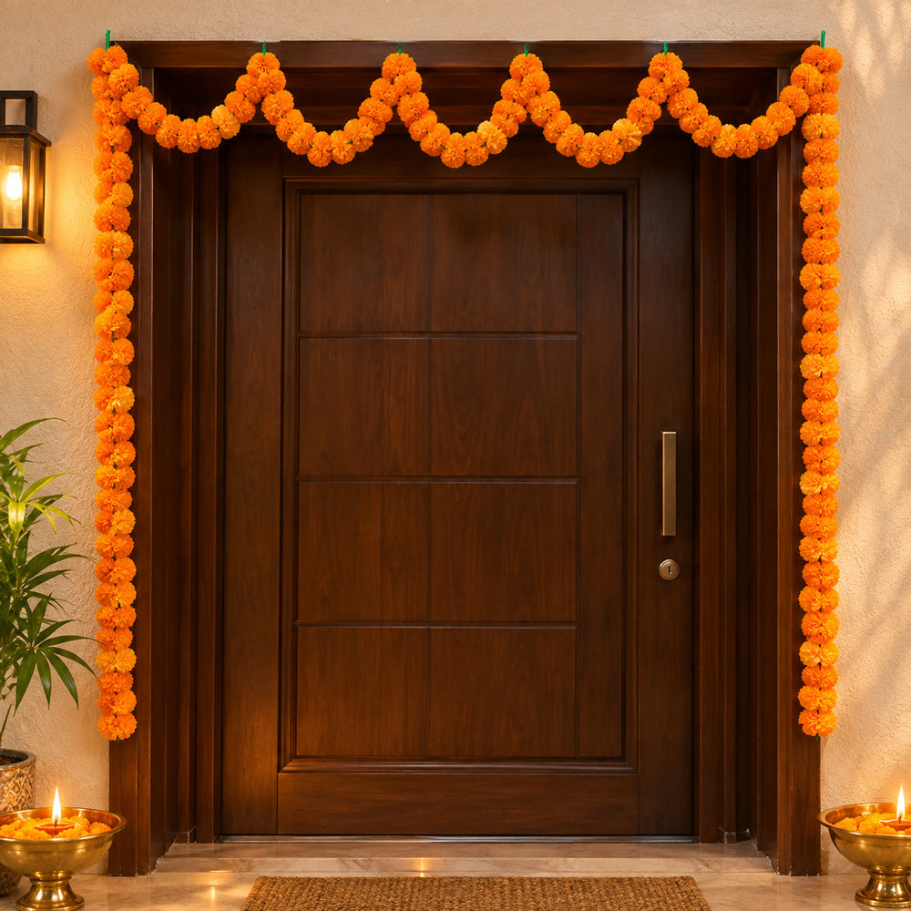 5 Feet Long Marigold Garland For Home Decoration