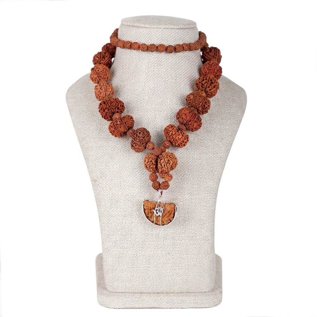 Siddha Mala with 1 Mukhi Half Moon (Collector Grade) โ Nepal (Thread)