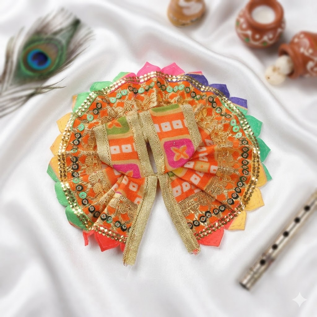 Size No.2 Vibrant Multi-Colour Petal Laddu Gopal Dress