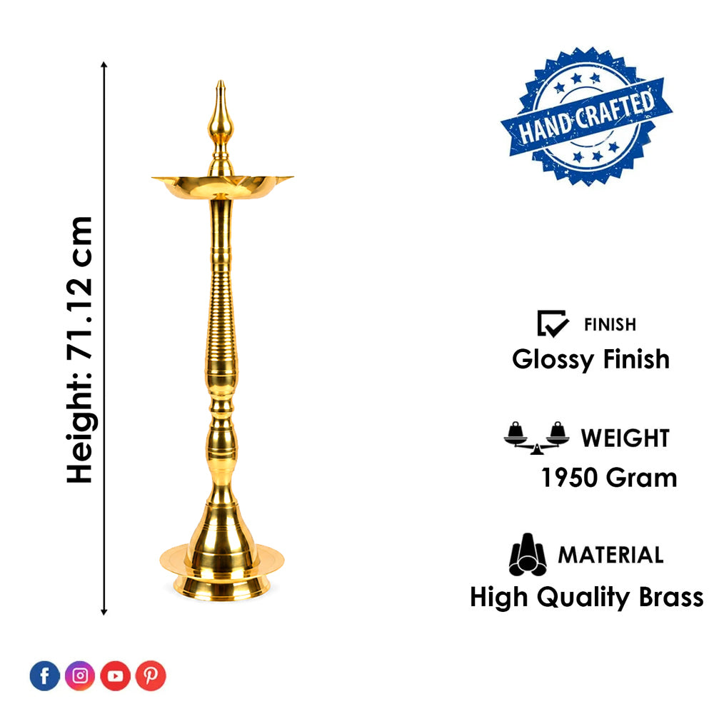 28 Inch Brass Kerala Diya Samai Lamp