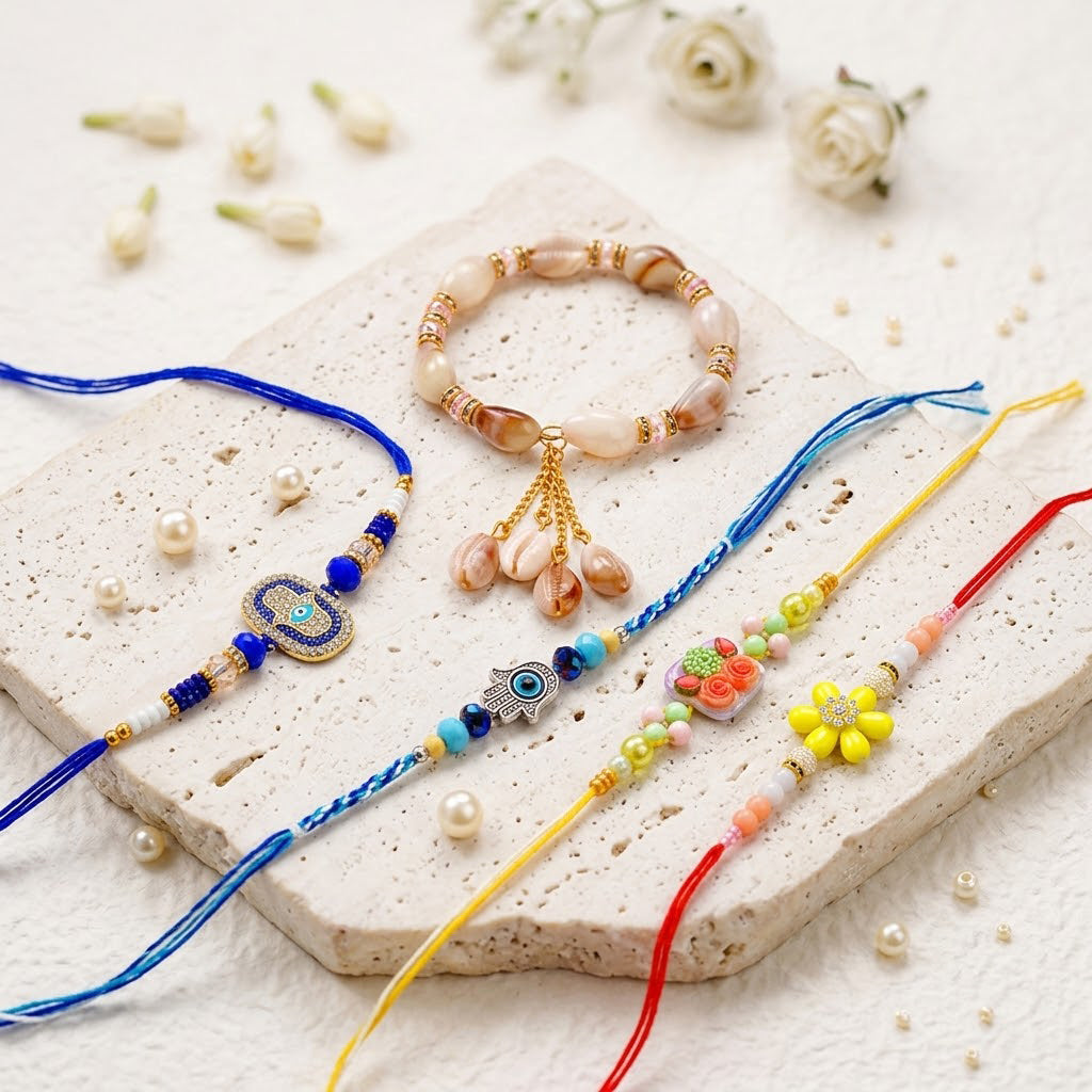 Artistic Premium Designer Rakhi Combo (Set of 5)