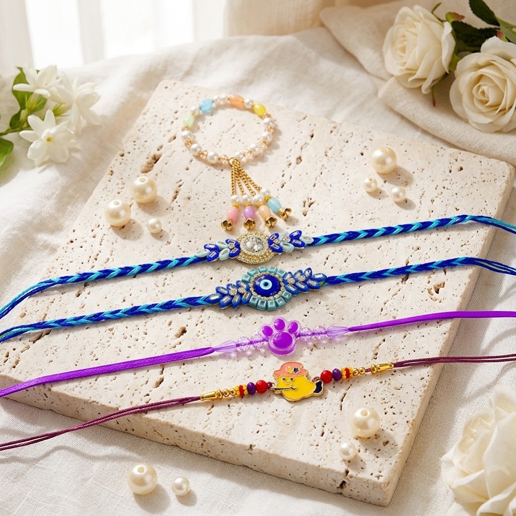 Beautiful Designer Family Rakhi Combo (Pack of 5)