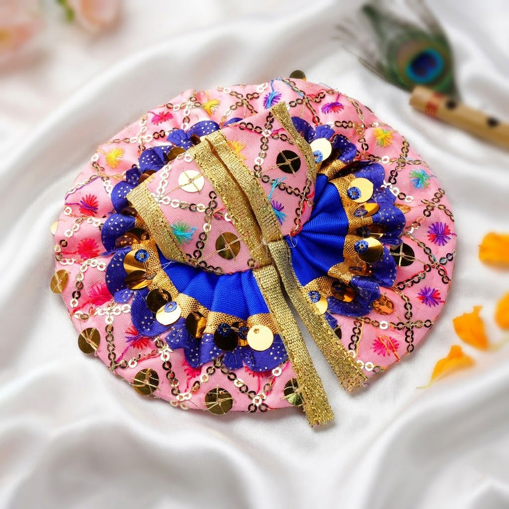 Size No.1 Golden Zari & Sequins Laddu Gopal Dress