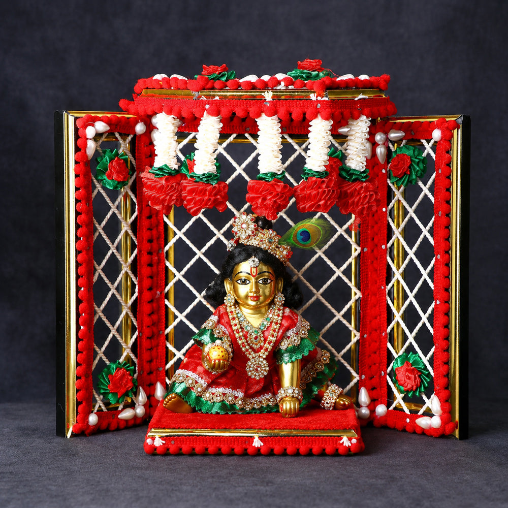 Traditional Handcrafted Deity Idol Background Phool Bangla