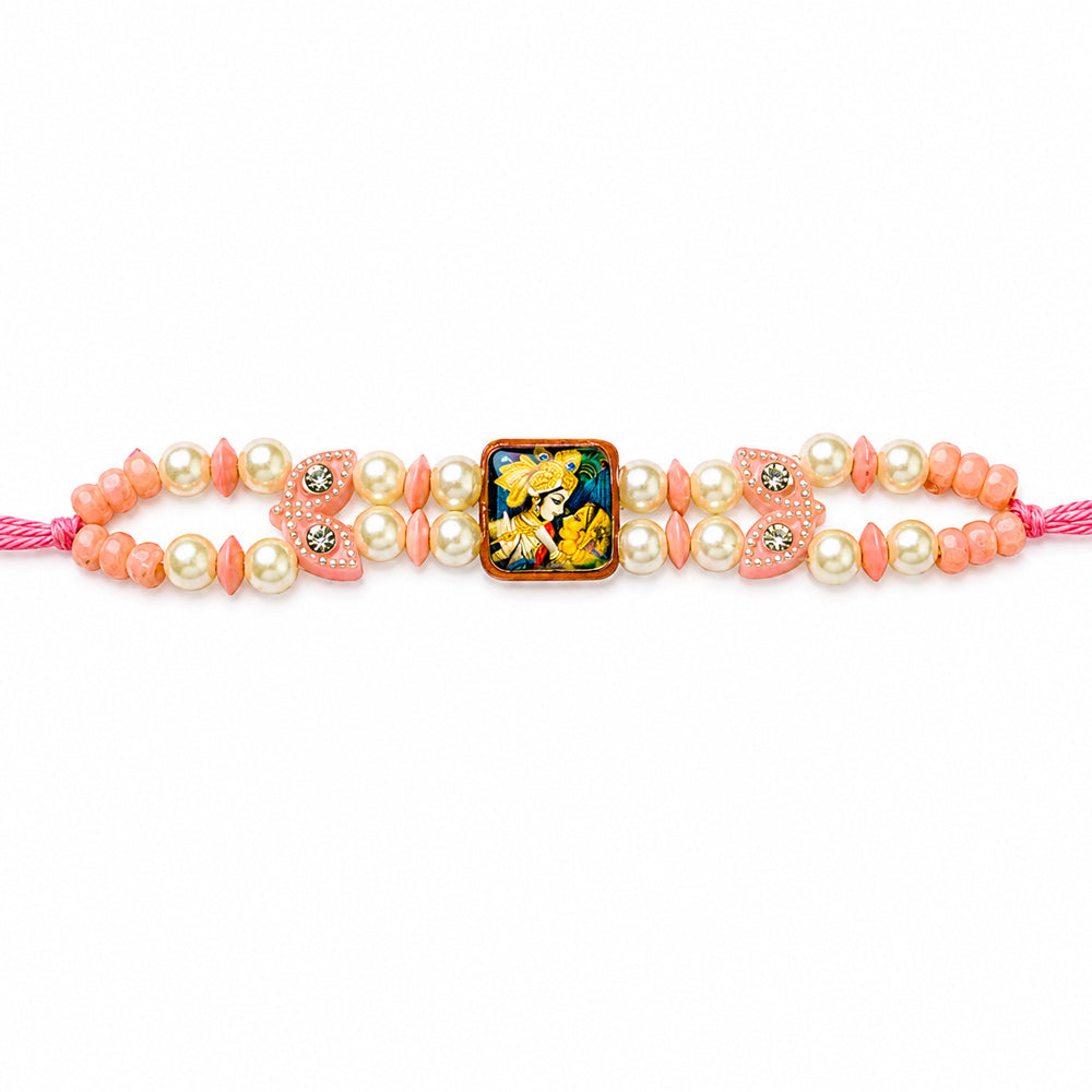 Divine Radha Krishna Graphic Centerpiece Kids Rakhi