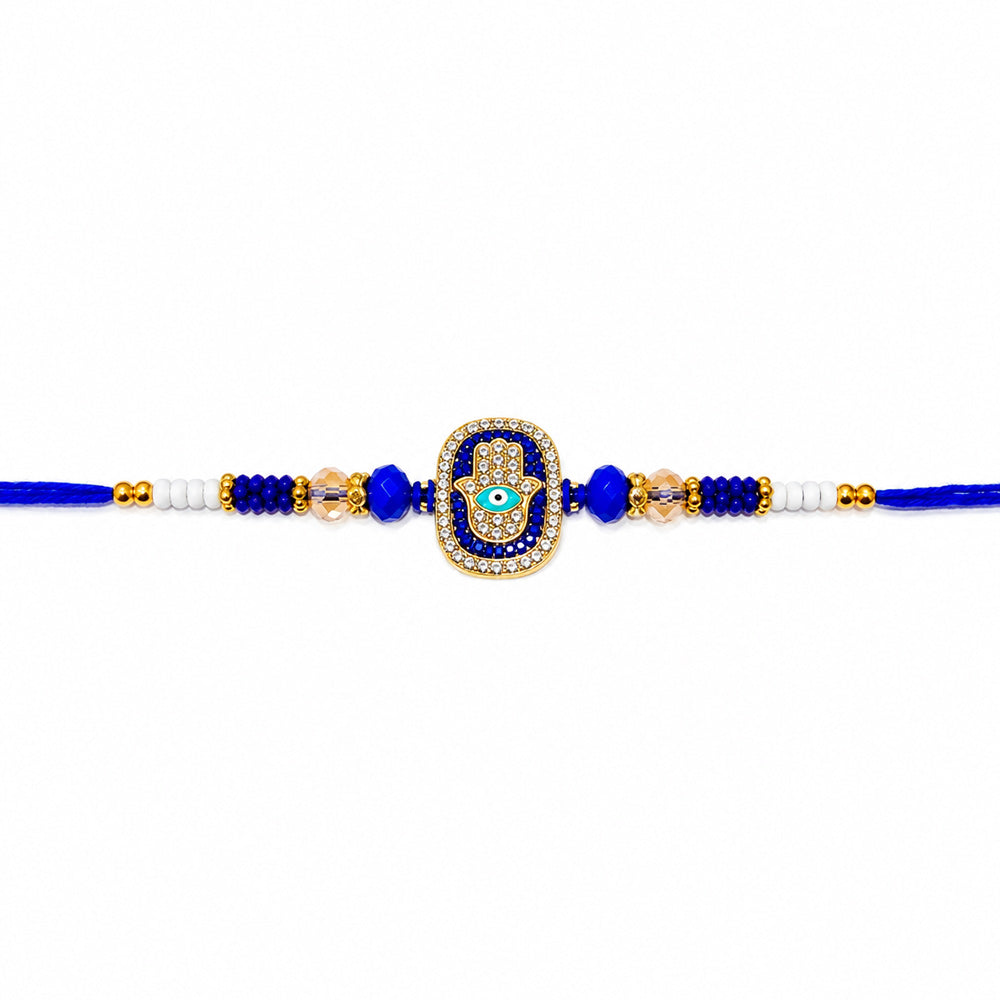 Protection Hamsa Hand Evil Eye Motif Designer Rakhi
