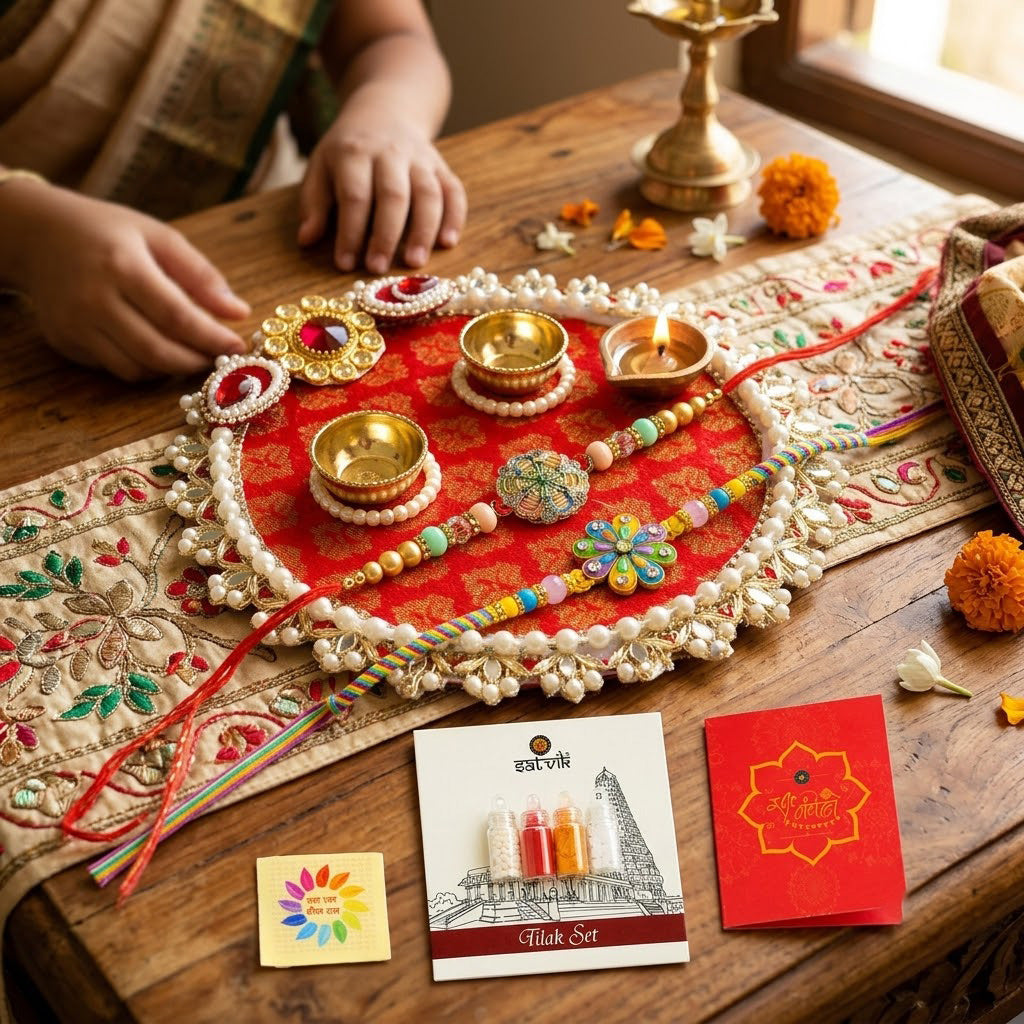 Pastel Wheel Medallion Daisy Designer Rakhi (Set of 2)