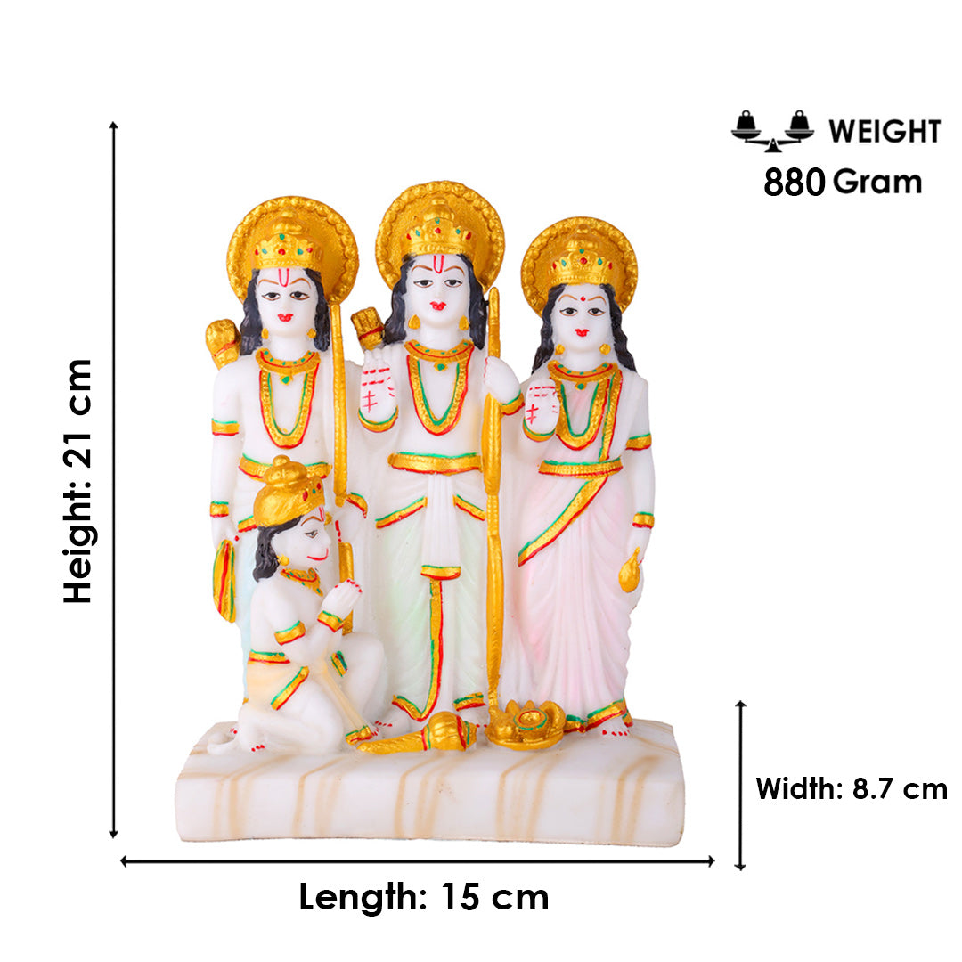 Premium White Marble Dust Ram Darbar Idol Statue