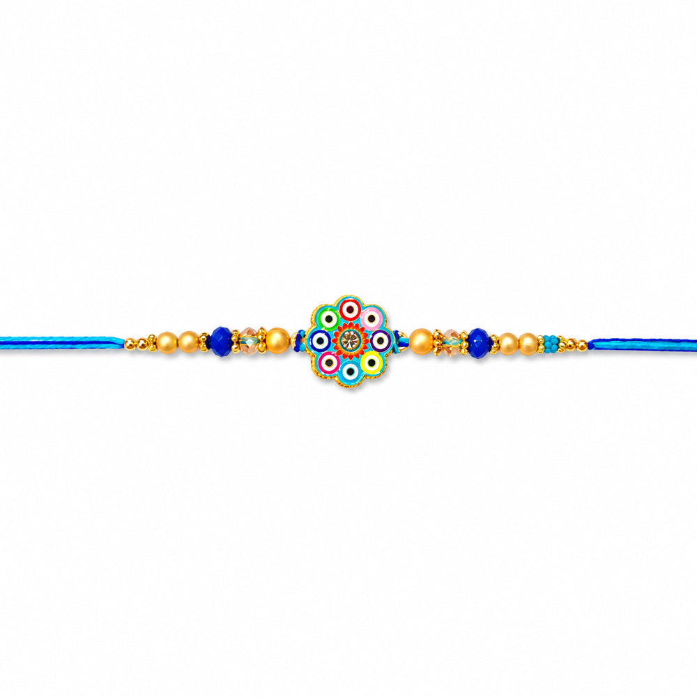 Elegance Circular Enamel Mosaic Art Rakhi