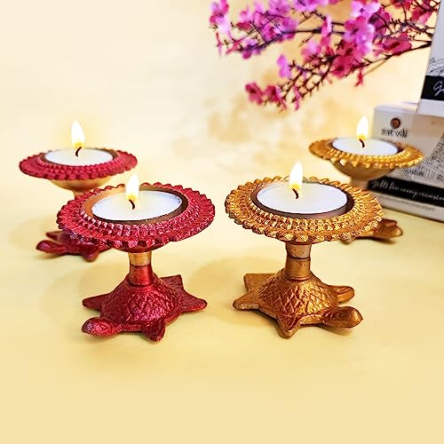 Multicolor Turtle Diya Metal Table Dia Laxmi Candle Tea Light Holder